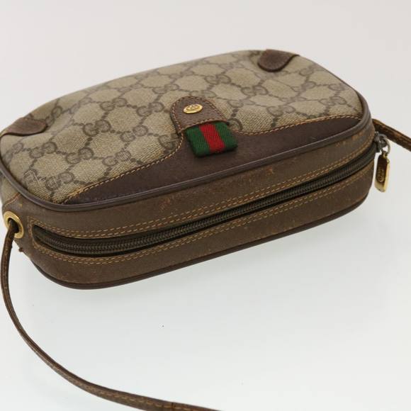 GUCCI GG Canvas Web Sherry Line Shoulder Bag Beige Red Green Auth 43903 - Picture 6 of 16